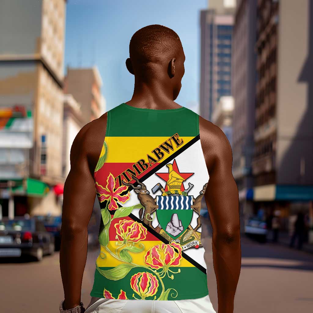 Nyika yeZimbabwe Men Tank Top Happy Independence Day - Flame Lily Flowers