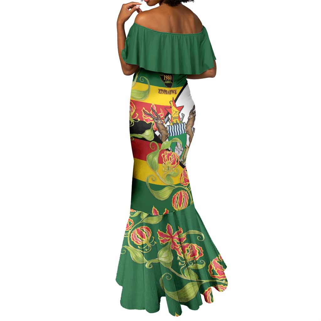 Nyika yeZimbabwe Mermaid Dress Happy Independence Day - Flame Lily Flowers
