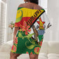 Nyika yeZimbabwe Off Shoulder Short Dress Happy Independence Day - Flame Lily Flowers