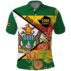 Nyika yeZimbabwe Polo Shirt Happy Independence Day - Flame Lily Flowers