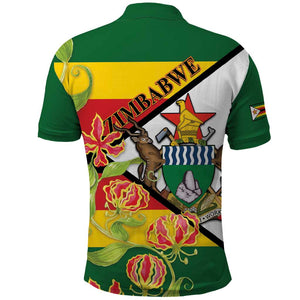 Nyika yeZimbabwe Polo Shirt Happy Independence Day - Flame Lily Flowers