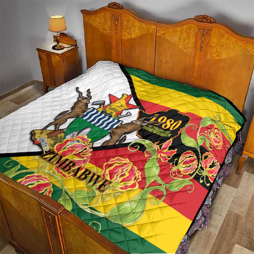 Nyika yeZimbabwe Quilt Happy Independence Day - Flame Lily Flowers