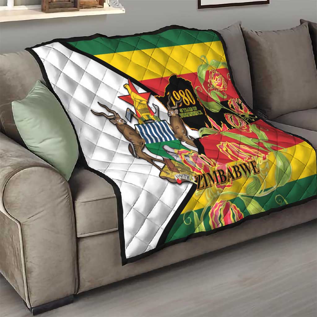 Nyika yeZimbabwe Quilt Happy Independence Day - Flame Lily Flowers