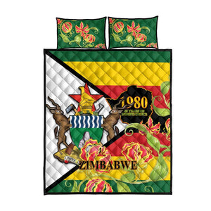 Nyika yeZimbabwe Quilt Bed Set Happy Independence Day - Flame Lily Flowers