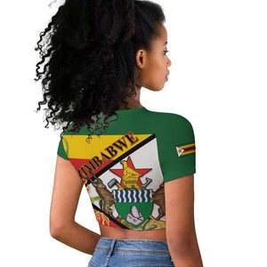 Nyika yeZimbabwe Raglan Cropped T shirt Happy Independence Day - Flame Lily Flowers