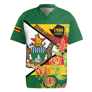 Nyika yeZimbabwe Rugby Jersey Happy Independence Day - Flame Lily Flowers