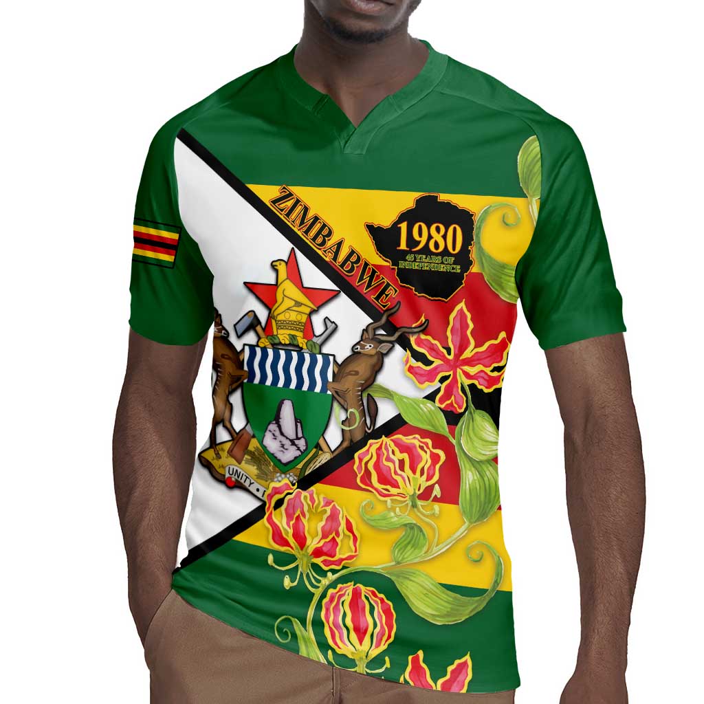 Nyika yeZimbabwe Rugby Jersey Happy Independence Day - Flame Lily Flowers