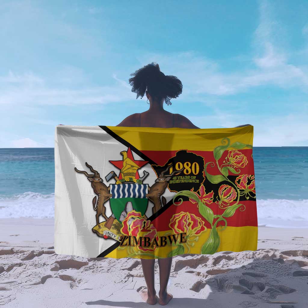 Nyika yeZimbabwe Sarong Happy Independence Day - Flame Lily Flowers