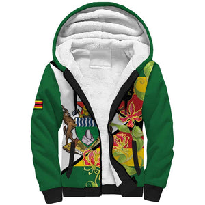 Nyika yeZimbabwe Sherpa Hoodie Happy Independence Day - Flame Lily Flowers