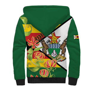 Nyika yeZimbabwe Sherpa Hoodie Happy Independence Day - Flame Lily Flowers
