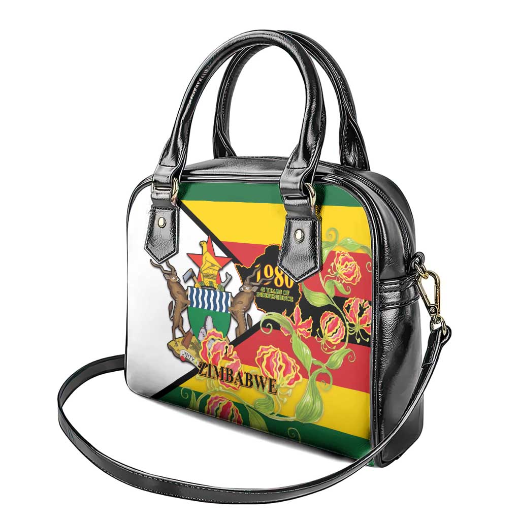 Nyika yeZimbabwe Shoulder Handbag Happy Independence Day - Flame Lily Flowers