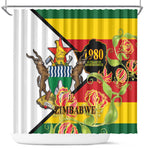 Nyika yeZimbabwe Shower Curtain Happy Independence Day - Flame Lily Flowers