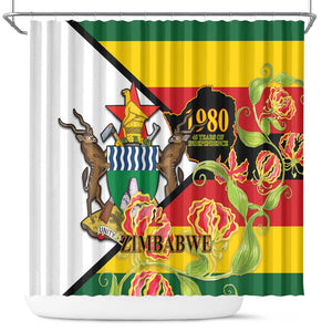 Nyika yeZimbabwe Shower Curtain Happy Independence Day - Flame Lily Flowers