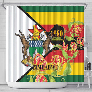 Nyika yeZimbabwe Shower Curtain Happy Independence Day - Flame Lily Flowers
