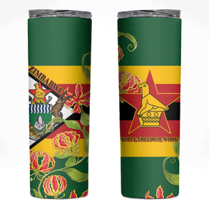 Nyika yeZimbabwe Skinny Tumbler Happy Independence Day - Flame Lily Flowers