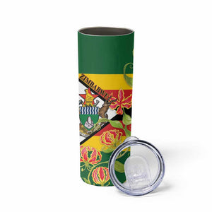 Nyika yeZimbabwe Skinny Tumbler Happy Independence Day - Flame Lily Flowers