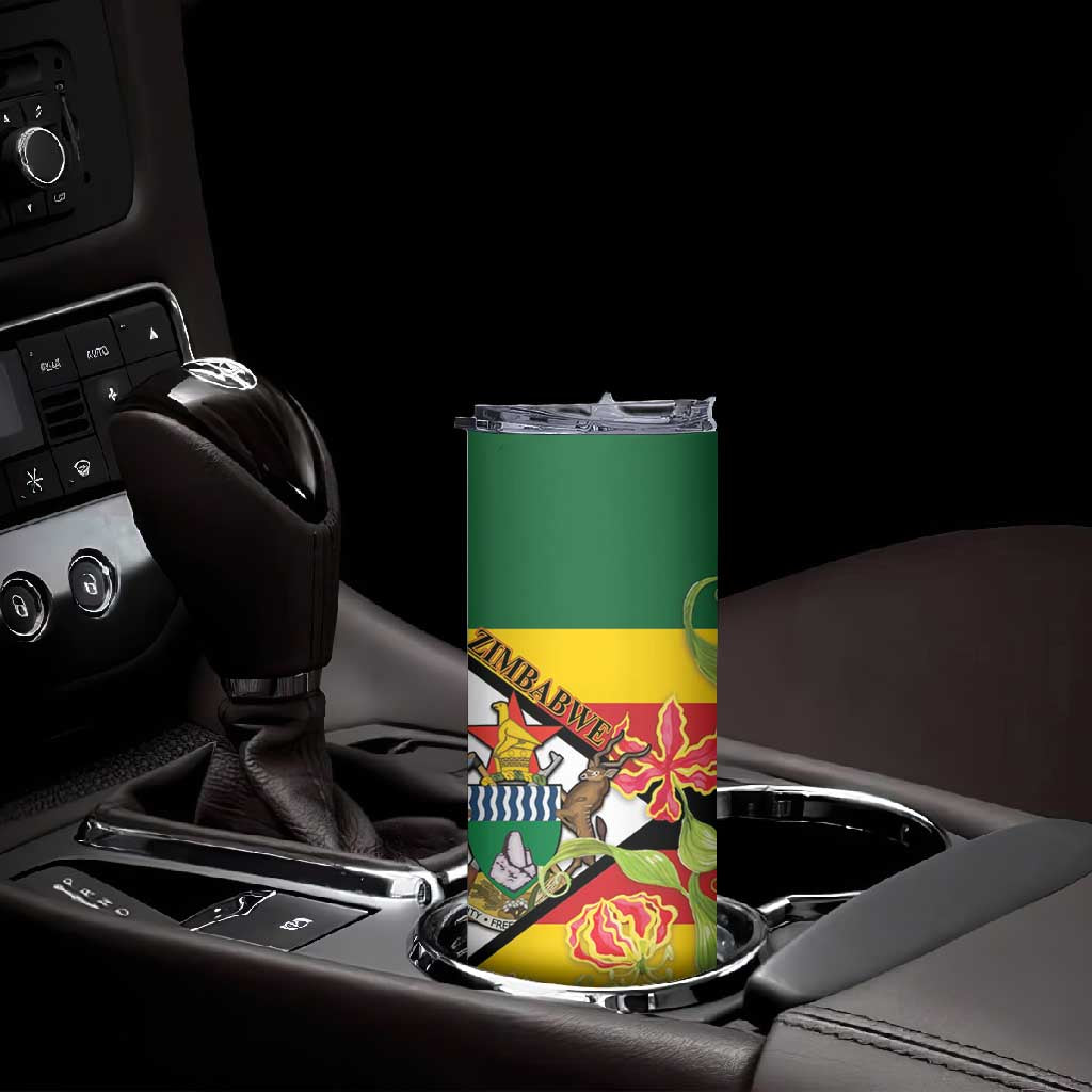 Nyika yeZimbabwe Skinny Tumbler Happy Independence Day - Flame Lily Flowers