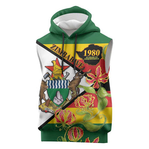 Nyika yeZimbabwe Sleeveless Hoodie Happy Independence Day - Flame Lily Flowers - African Pride