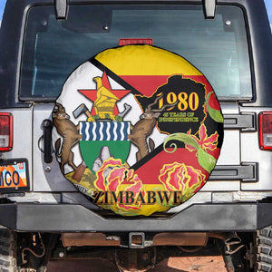 Nyika yeZimbabwe Spare Tire Cover Happy Independence Day - Flame Lily Flowers