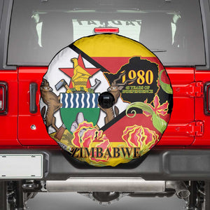 Nyika yeZimbabwe Spare Tire Cover Happy Independence Day - Flame Lily Flowers