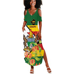 Nyika yeZimbabwe Summer Maxi Dress Happy Independence Day - Flame Lily Flowers
