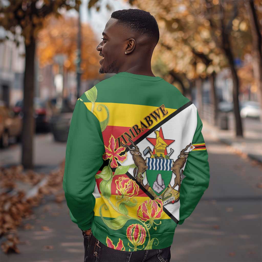 Nyika yeZimbabwe Sweatshirt Happy Independence Day - Flame Lily Flowers