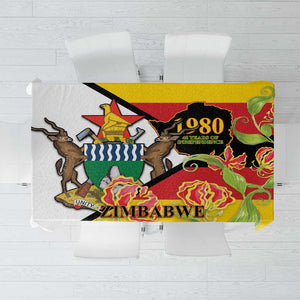 Nyika yeZimbabwe Tablecloth Happy Independence Day - Flame Lily Flowers