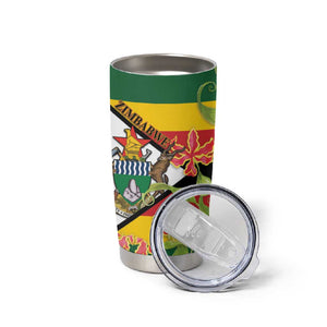 Nyika yeZimbabwe Tumbler Cup Happy Independence Day - Flame Lily Flowers