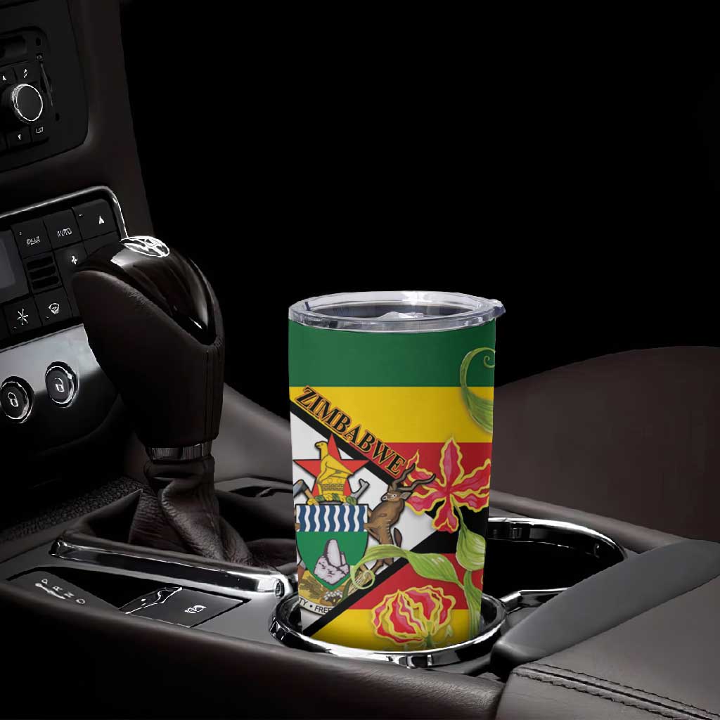 Nyika yeZimbabwe Tumbler Cup Happy Independence Day - Flame Lily Flowers