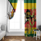 Nyika yeZimbabwe Window Curtain Happy Independence Day - Flame Lily Flowers