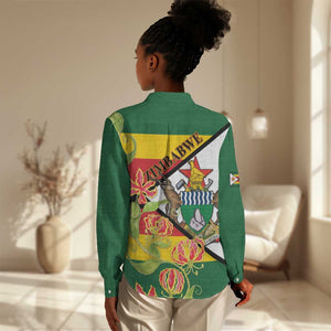 Nyika yeZimbabwe Women Casual Shirt Happy Independence Day - Flame Lily Flowers