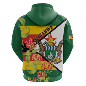 Nyika yeZimbabwe Zip Hoodie Happy Independence Day - Flame Lily Flowers