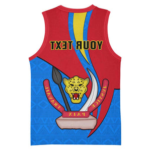Personalised Democratic Republic of the Congo Independence Day Basketball Jersey Coat Of Arms Happy 30 June - African Pride