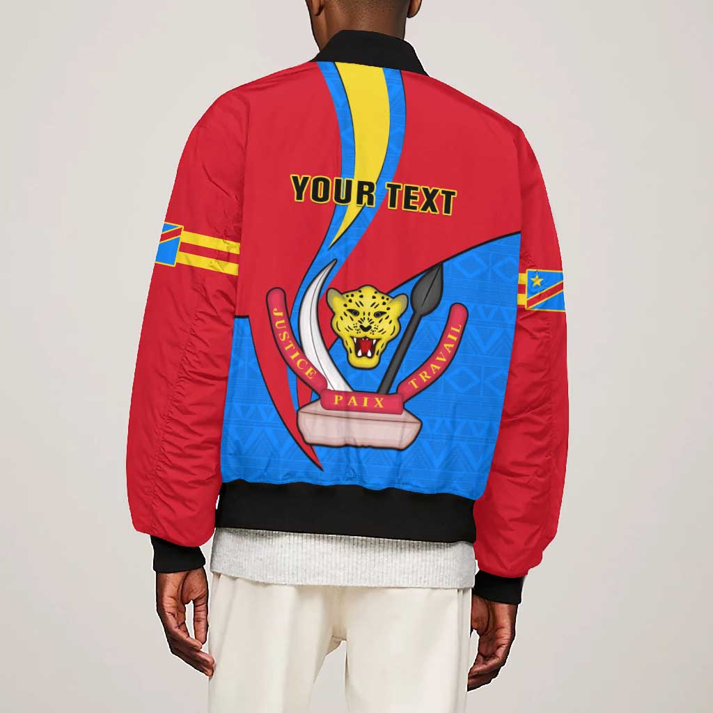 Personalised Democratic Republic of the Congo Independence Day Bomber Jacket Coat Of Arms Happy 30 June