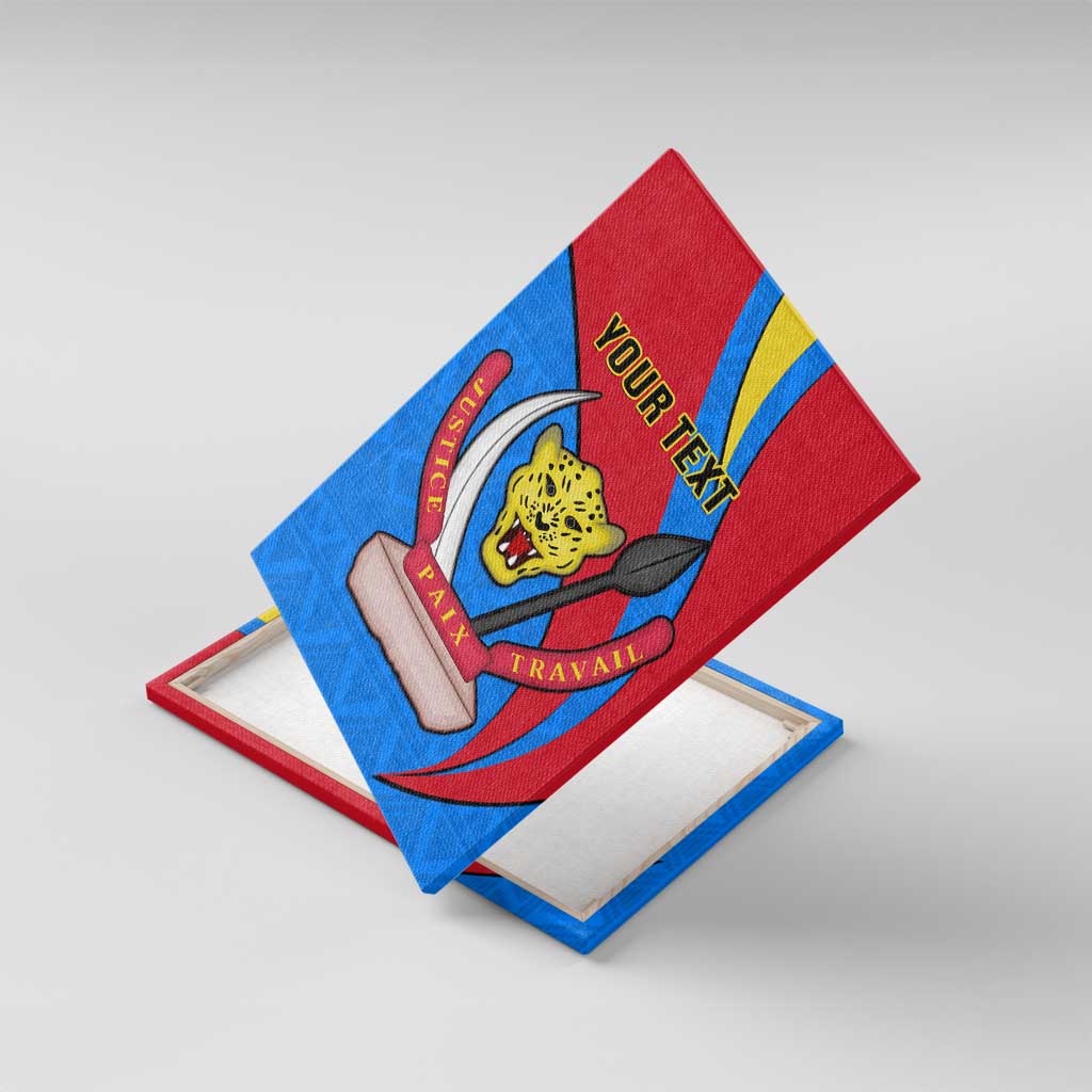 Personalised Democratic Republic of the Congo Independence Day Canvas Wall Art Coat Of Arms Happy 30 June