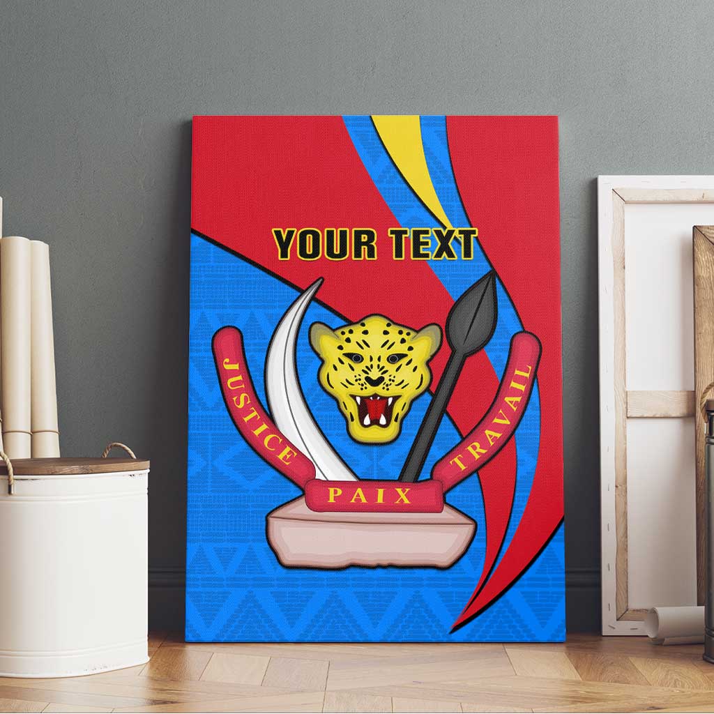 Personalised Democratic Republic of the Congo Independence Day Canvas Wall Art Coat Of Arms Happy 30 June