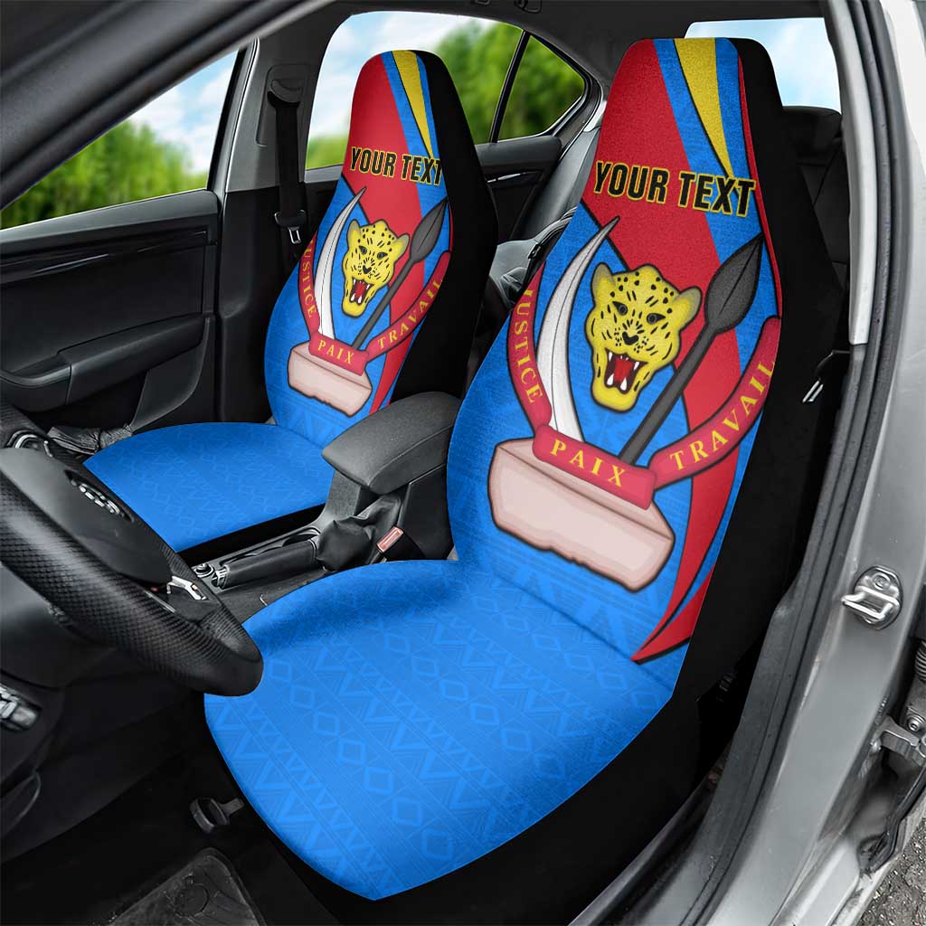 Personalised Democratic Republic of the Congo Independence Day Car Seat Cover Coat Of Arms Happy 30 June
