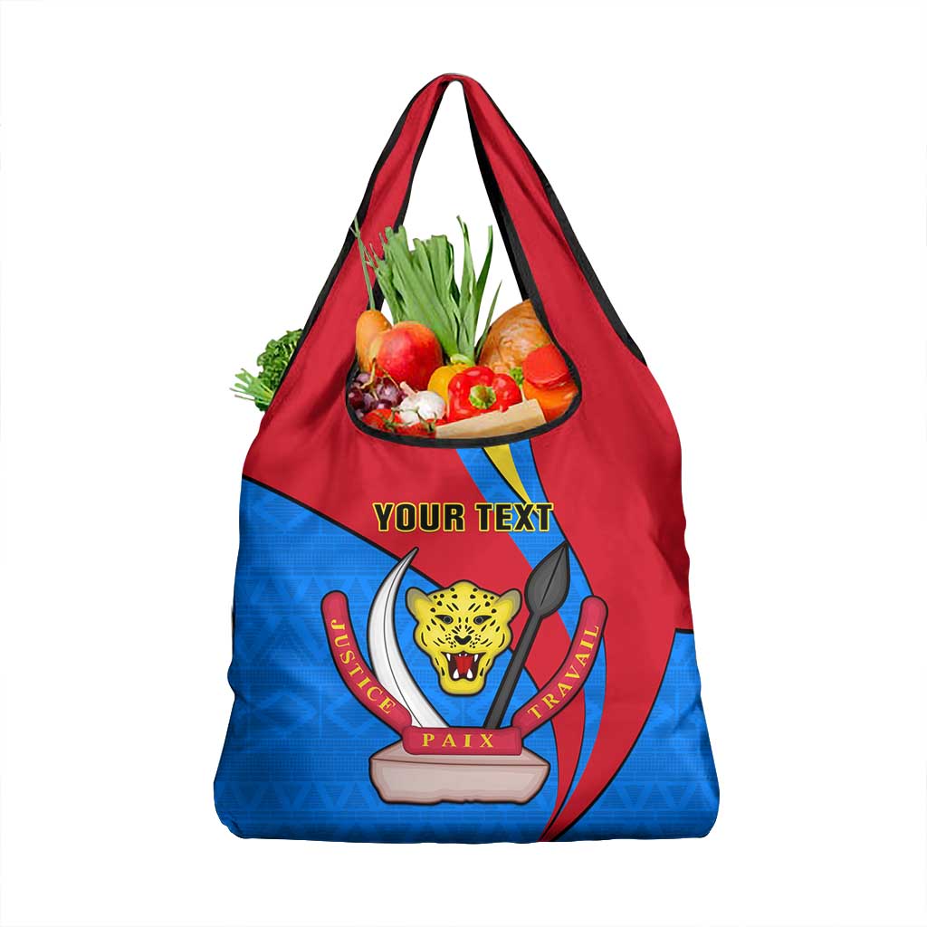 Personalised Democratic Republic of the Congo Independence Day Grocery Bag Coat Of Arms Happy 30 June