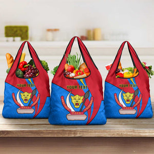 Personalised Democratic Republic of the Congo Independence Day Grocery Bag Coat Of Arms Happy 30 June