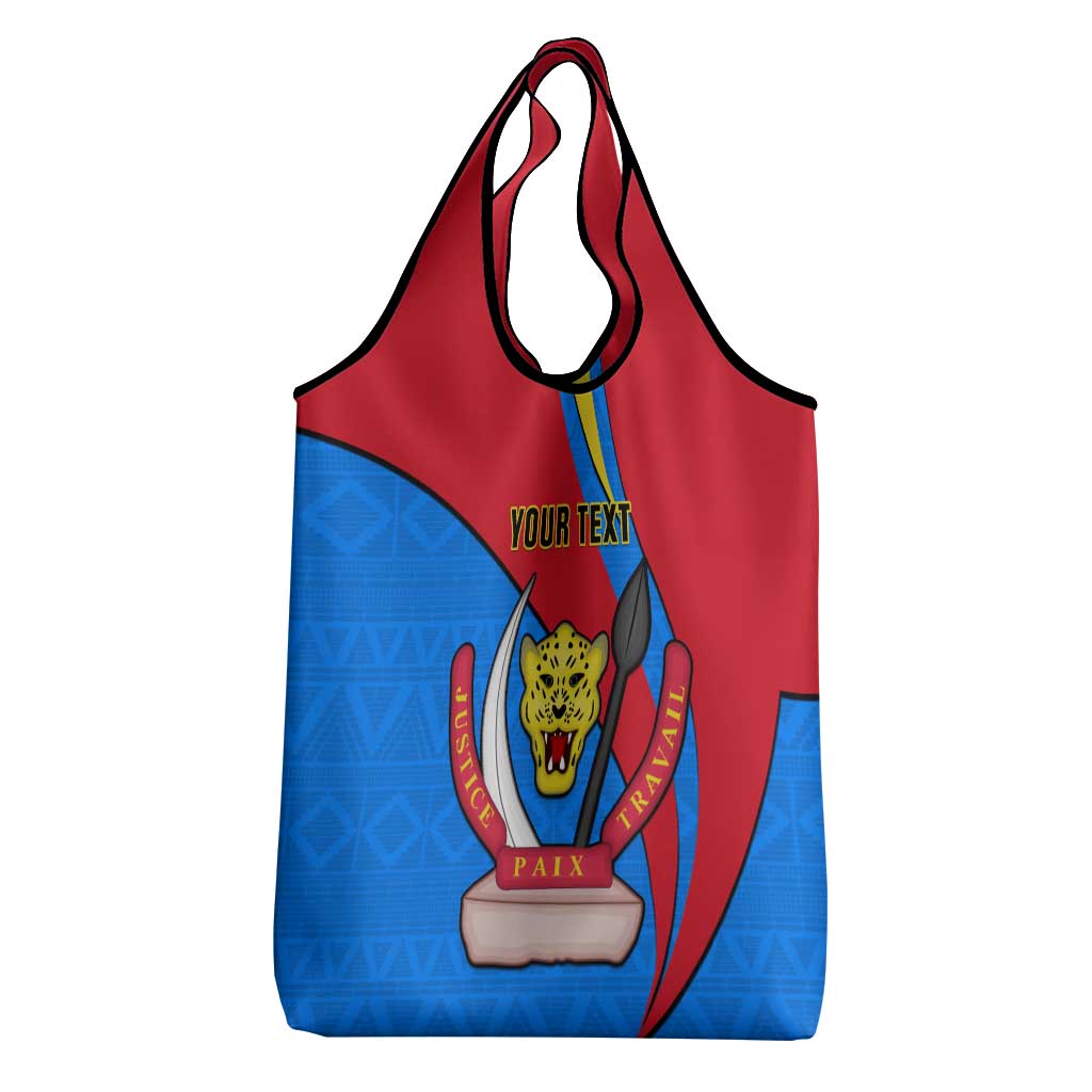 Personalised Democratic Republic of the Congo Independence Day Grocery Bag Coat Of Arms Happy 30 June
