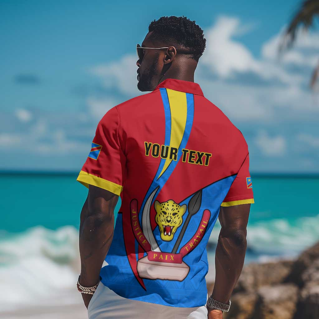 Personalised Democratic Republic of the Congo Independence Day Hawaiian Shirt Coat Of Arms Happy 30 June