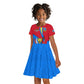 Personalised Democratic Republic of the Congo Independence Day Kid Short Sleeve Dress Coat Of Arms Happy 30 June