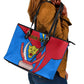 Personalised Democratic Republic of the Congo Independence Day Leather Tote Bag Coat Of Arms Happy 30 June