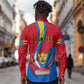 Personalised Democratic Republic of the Congo Independence Day Long Sleeve Button Shirt Coat Of Arms Happy 30 June