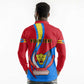 Personalised Democratic Republic of the Congo Independence Day Long Sleeve Polo Shirt Coat Of Arms Happy 30 June