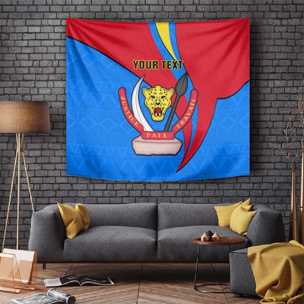 Personalised Democratic Republic of the Congo Independence Day Tapestry Coat Of Arms Happy 30 June