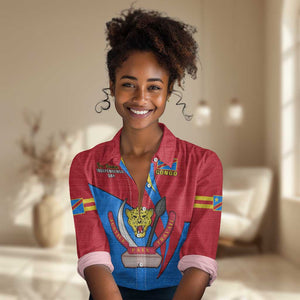 Personalised Democratic Republic of the Congo Independence Day Women Casual Shirt Coat Of Arms Happy 30 June LT14