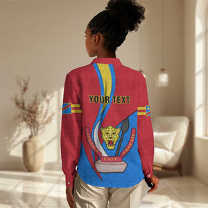 Personalised Democratic Republic of the Congo Independence Day Women Casual Shirt Coat Of Arms Happy 30 June LT14