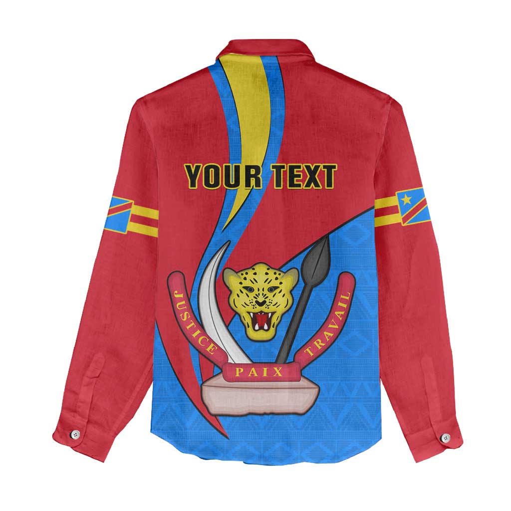 Personalised Democratic Republic of the Congo Independence Day Women Casual Shirt Coat Of Arms Happy 30 June LT14