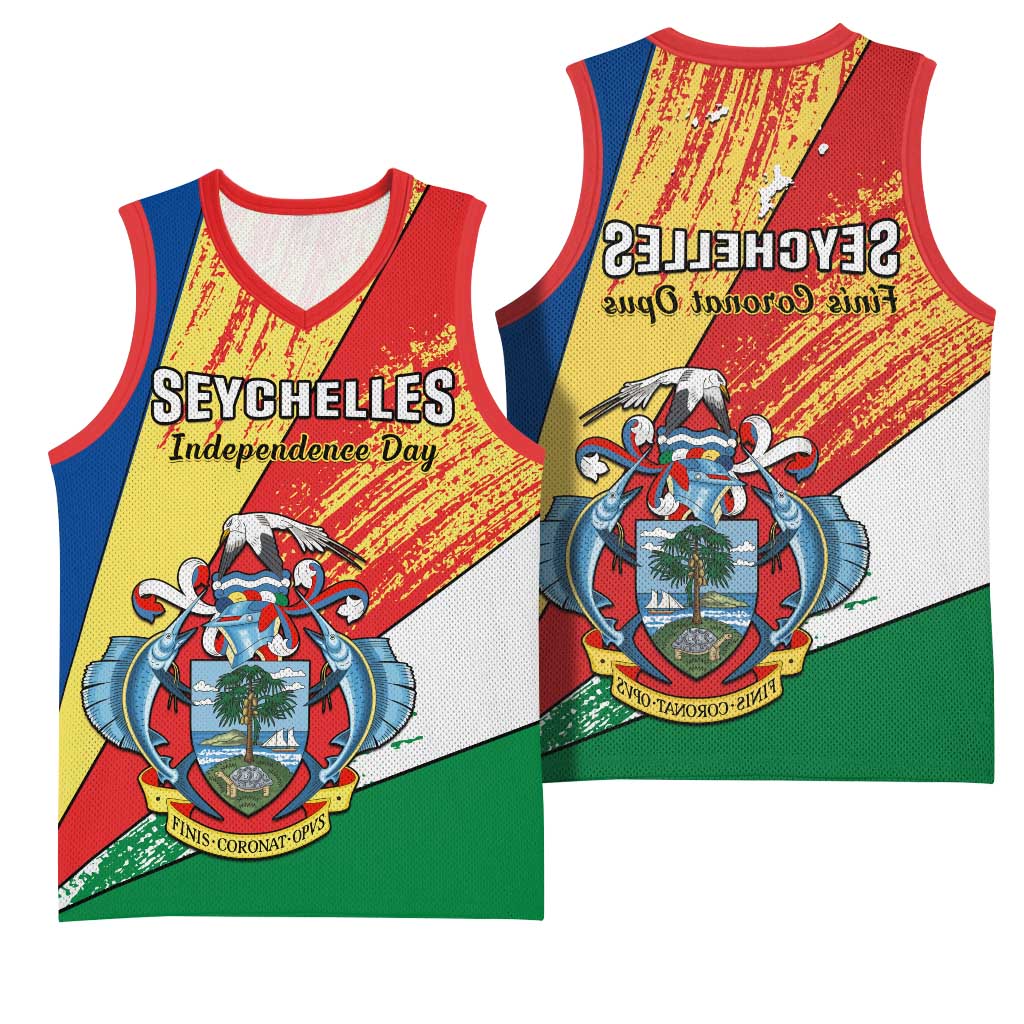 29 June Seychelles Independence Day Basketball Jersey Flag Style - African Pride